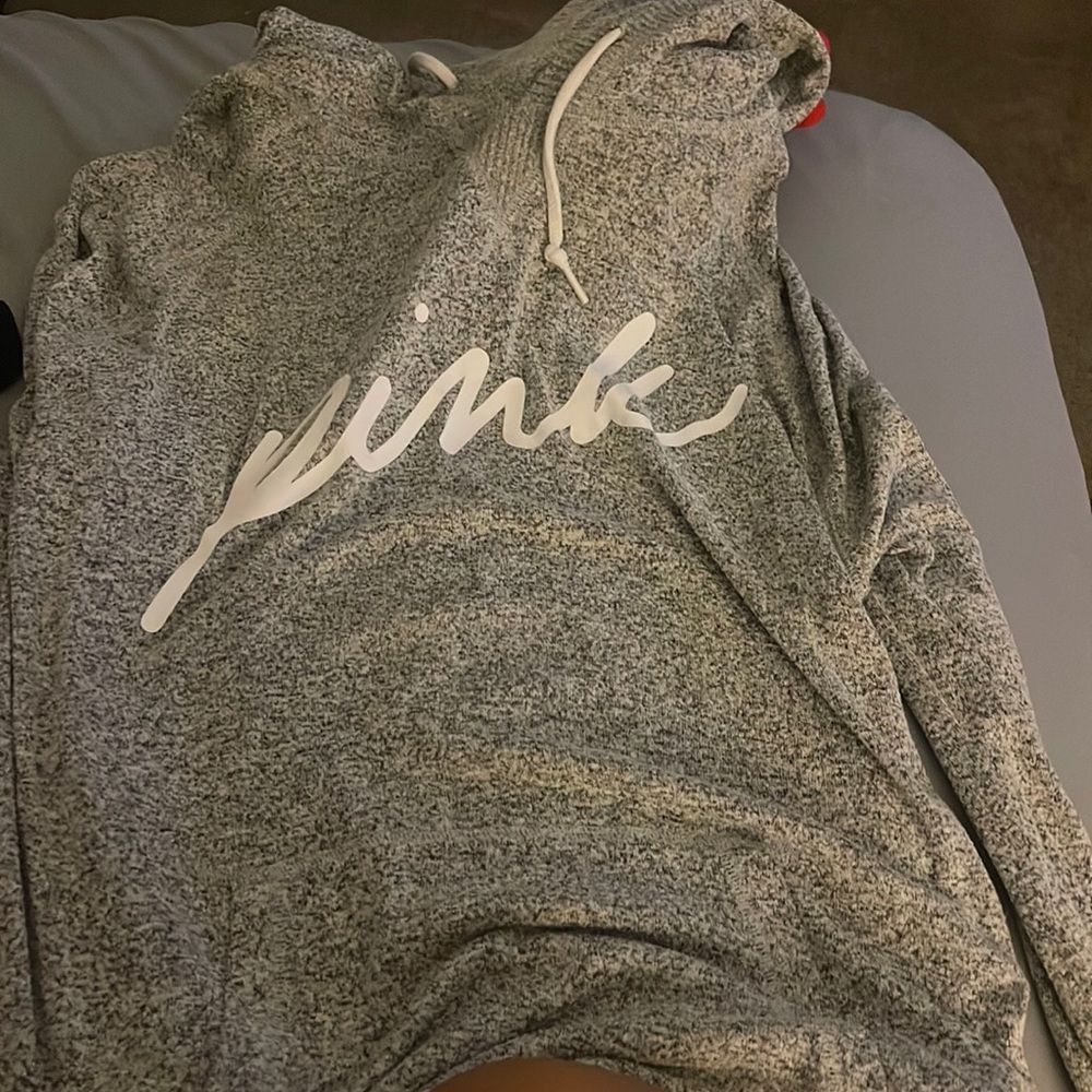 Grey pink hoodie